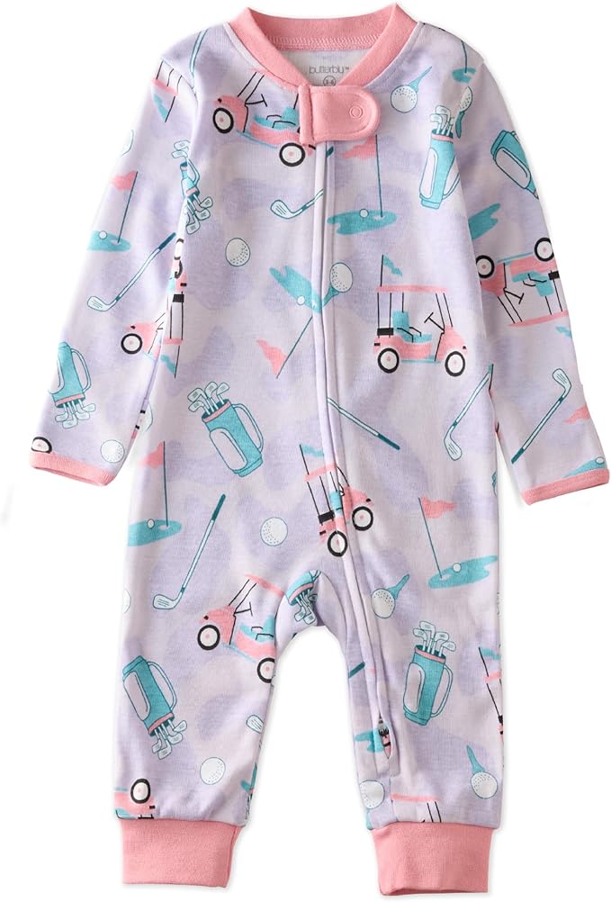 Butterblu Shadow Sleep & Play 100% Cotton Footless Two Way Zip Front PJs by Butterblu