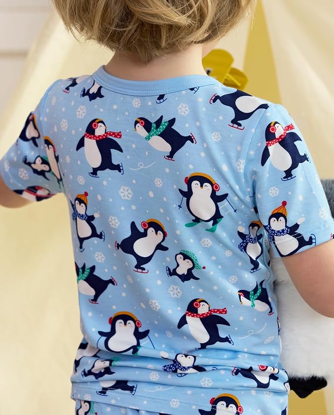 babee Reshinee Bamboo Viscose Toddler Boys Pajamas Set, Short Sleeve Kids - Image 7