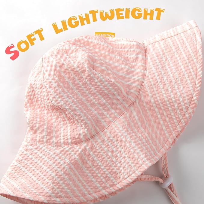 HONGTEYA Baby Sun Hat Wide Brim Adjustable Toddler Beach Bucket Hat | Soft - Image 5
