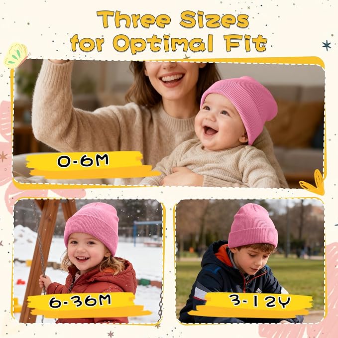 ZOORON Toddler Beanie Baby Kids Beanies Warm Winter Hat Knit Skull Cap - Image 2