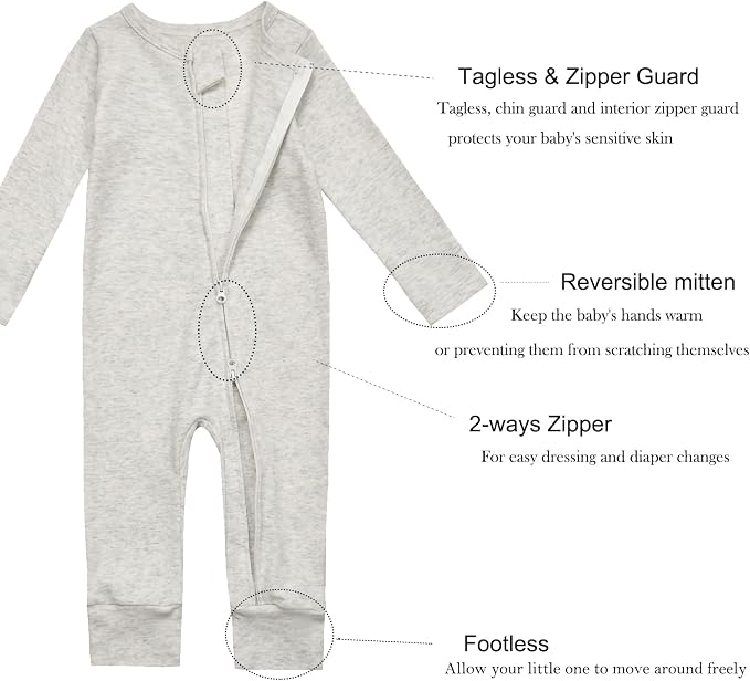 Aablexema Baby Cotton Footless Pajamas - Image 3