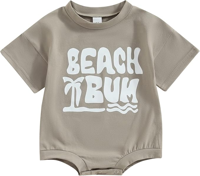 Twopumpkin Baby Bubble Romper Boy Oversized Bodysuit Retro Rompers Short Sleeve by Twopumpkin