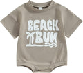 Twopumpkin Baby Bubble Romper Boy Oversized Bodysuit Retro Rompers Short Sleeve by Twopumpkin