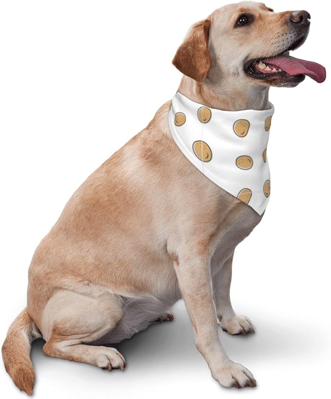 Baked Potato with Legs Dog Bandana, Funny Washable Triangle Bibs Scarf - Image 2