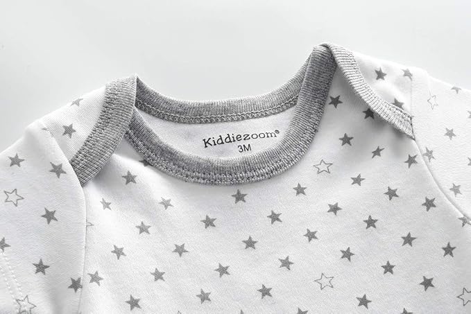 Kiddiezoom Baby Bodysuit Newborn Short Sleeve baby One-Piece Cotton 5-Pack baby - Image 2