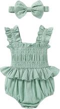 YOUNGER TREE Baby girl Romper Infant Summer Clothes Ruffle Sleeveless One Piece by YOUNGERTREE