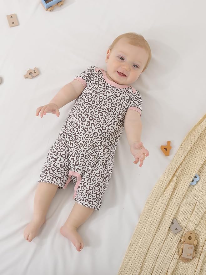 GUISBY Baby Rayon Romper Pajamas, 0-24M | Silky Soft Feel，Snap Closure，Footless - Image 5