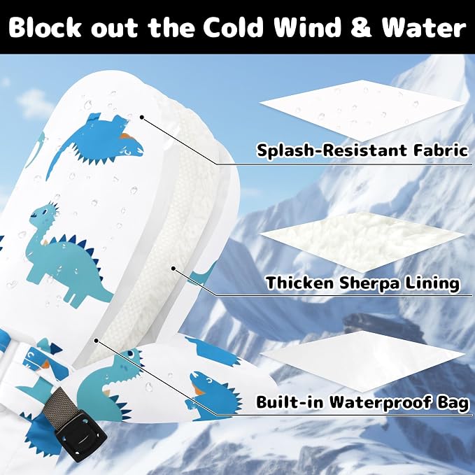 Olreco Baby Toddler Mittens Waterproof Infant Baby Winter Mittens Toddler Snow - Image 4