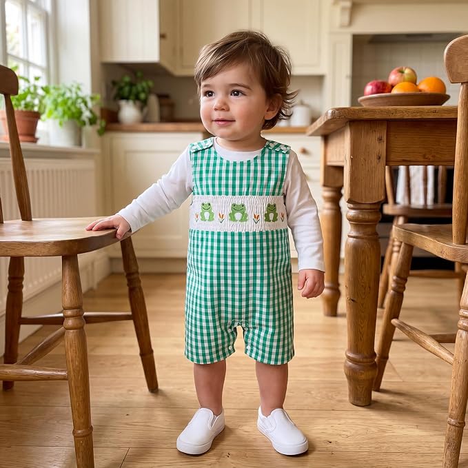 Newborn Baby Boys Sleeveless Seersucker Romper One Piece Straps Overalls - Image 7