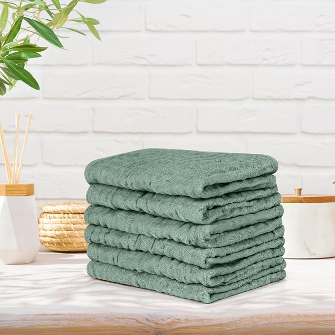 Accmor 6 Pack Muslin Burp Cloths 100% Cotton 20''x10'' Large Extra Soft and - Image 7