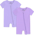 Jimonda Baby Romper Short Sleeve 2-Way Zipper Pajamas Cotton | 2-Pack, One Piece by JimondaBaby