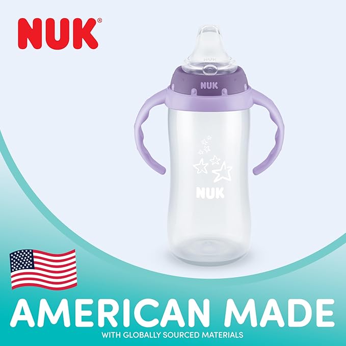 NUK Active Sippy Cup, 10 oz, 2 Pack, Disney Princess, BPA-Free, Soft Spout, Spill-Proof Cup