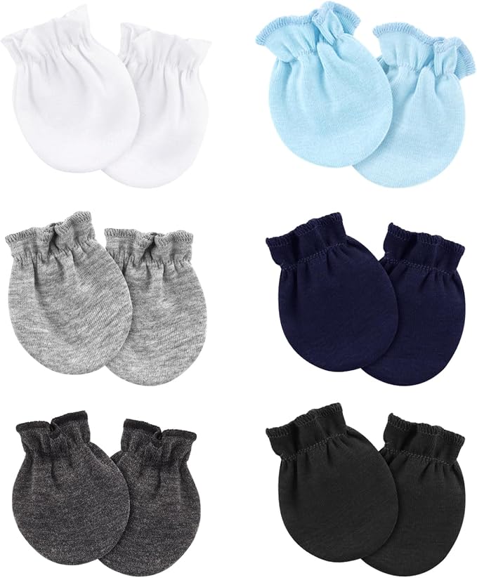 AQOKKA Newborn Baby Mittens No Scratch Cotton Elastic Wrist Gloves Infant by AQOKKA