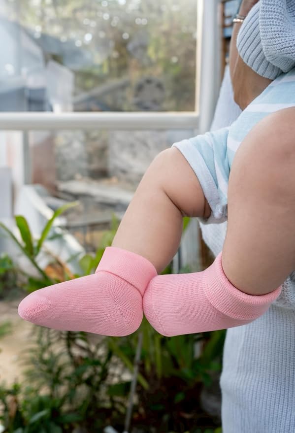 RATIVE Newborn Baby Socks 0-6, 6-12 Months Terry Turn Cuff Socks - Image 2