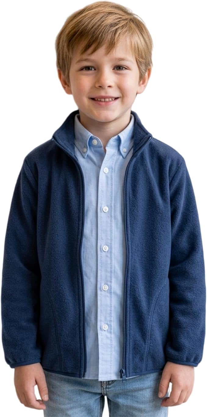 Toddler Boys Girls Fleece Jacket Lightweight Fall Spring 2-12 Years - Image 2