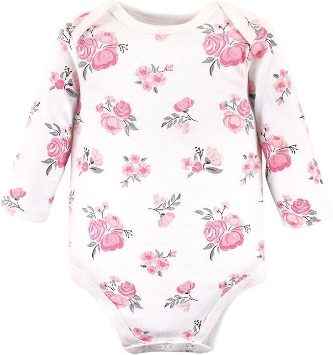 Hudson Baby Baby Girls' Cotton Long-sleeve Bodysuits 3-pack - Image 3