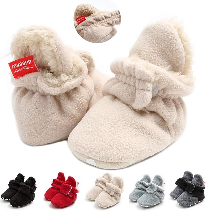 Ohwawadi Infant Baby Boys Girls Slippers Cozy Fleece Booties Soft Bottom Warm by Ohwawadi