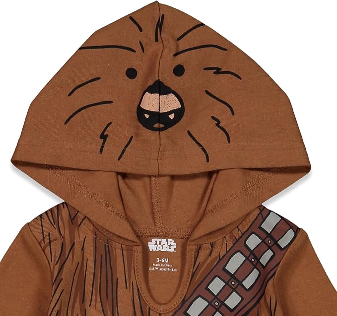 STAR WARS Baby 3 Pack Hooded Cosplay Bodysuits Newborn to Infant Sizes - Image 6