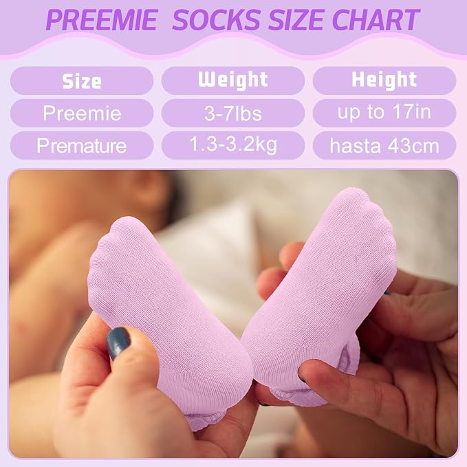Toulite 12 Pair Preemie Newborn Baby Socks - Image 2