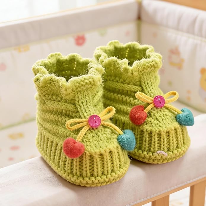 Infant Baby Boys Girls Knitted Booties Soft Cute First Walking Socks Shoes | - Image 5