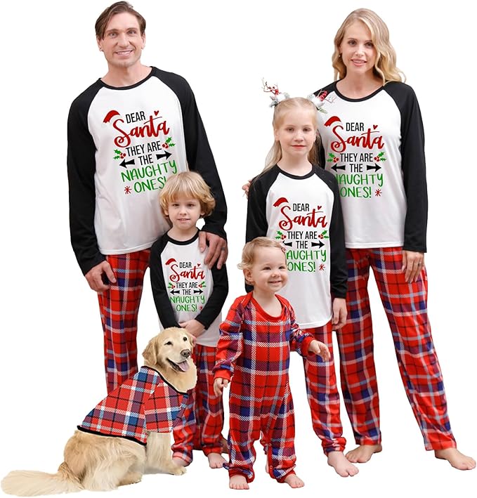 Awoscut Family Christmas Pajamas Matching Pajamas for Family, Xmas PJs Sets Holiday Sleepwear