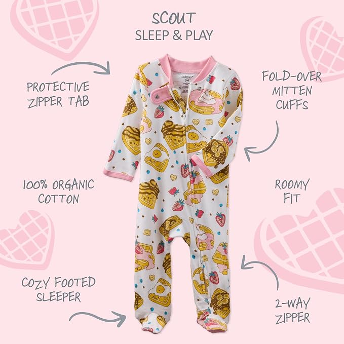 Butterblu Scout Sleep & Play 100% Organic Cotton Footed Zip Front PJs | GOTS - Image 2