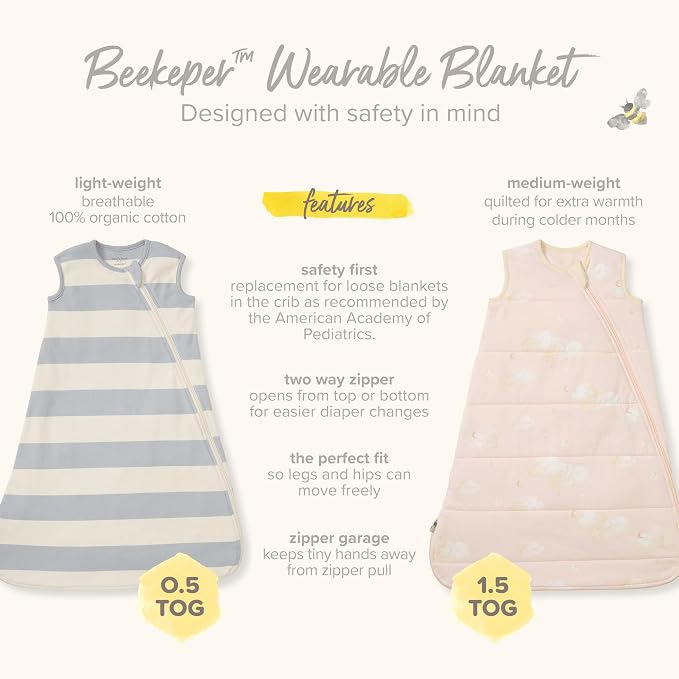 Burt's Bees Baby Baby Organic Beekeeper Infant Wearable Blanket, Unisex Swaddle - Image 10