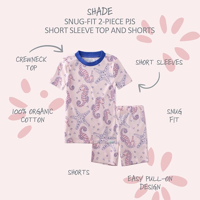 Butterblu Shade Snug-fit 2-Piece Short Sleeve PJs 100% Organic Cotton - Image 2