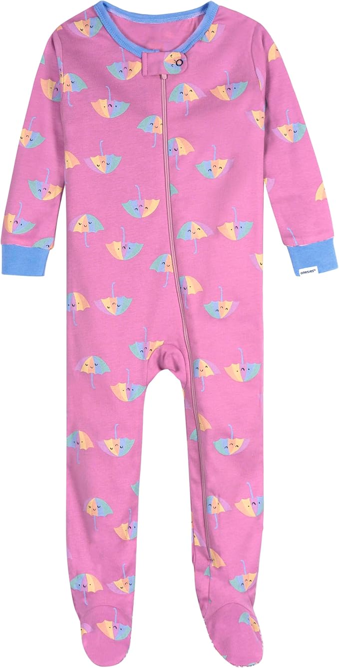 Onesies Brand Baby Girls 4-Pack Footed Pajamas - Image 4