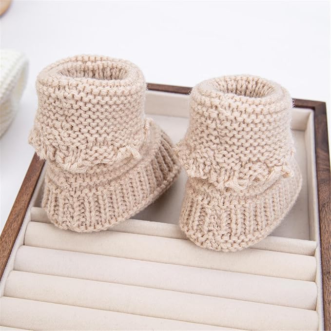 Baby Booties Newborns First Walkers Soft Knit Elegant Knit Baby Booties - Image 6