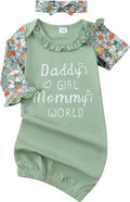 AMAWMW Newborn Baby Girl Little Sister Sleeper Gown Stripe Long Sleeve by AMAWMW