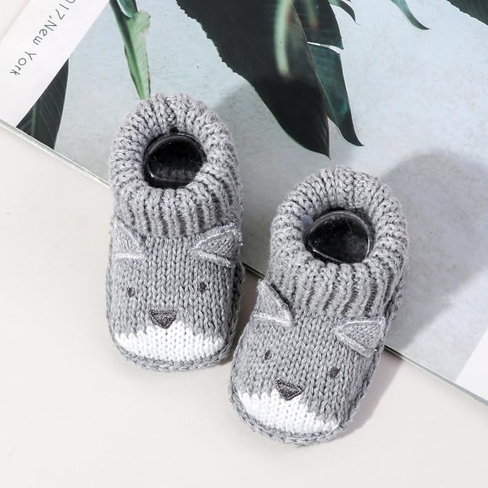 Infant Baby Boys Girls Knitted Booties Soft Cute First Walking Socks Shoes | - Image 4
