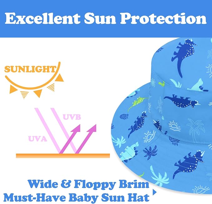 Sarfel Baby Sun Hat Summer Baby Boy Hats UPF 50+ Sun Protection Toddler Hat - Image 5