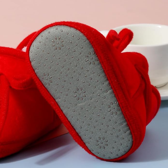 Baby Booties Newborn Fleece First Walking Shoes Non-Slip Sole Slippers Cozy - Image 5