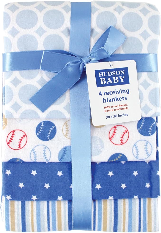Hudson Baby Unisex Baby Cotton Flannel Receiving Blankets, One Size - Image 2