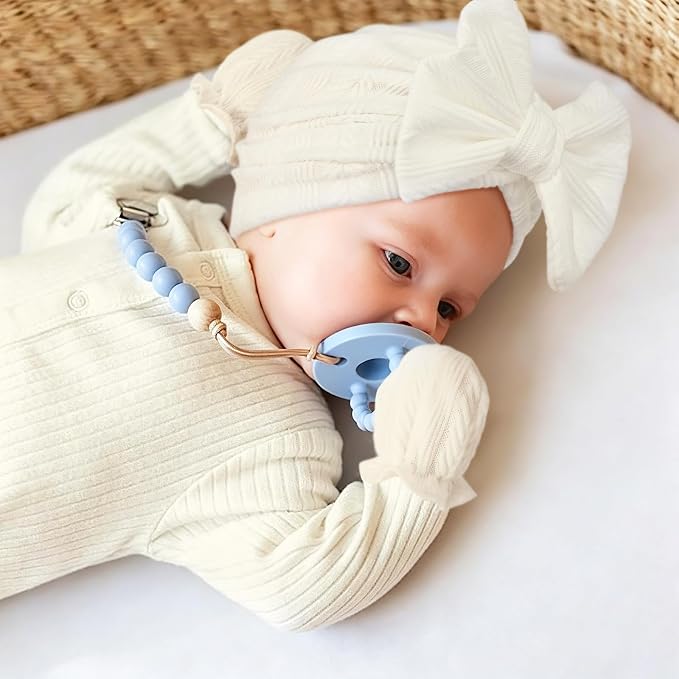 BQUBO Baby Turban Hats and Mittens Set Newborn Infant Hospital Hats Caps - Image 4