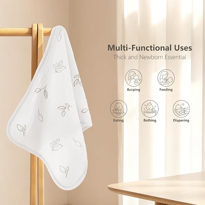 Susurration Muslin Burp Cloths, Soft Baby Burping Cloths - Image 3