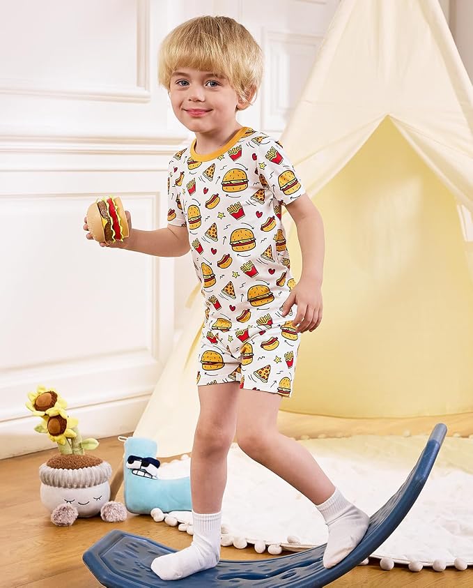 babee Reshinee Bamboo Viscose Toddler Boys Pajamas Set, Short Sleeve Kids - Image 2