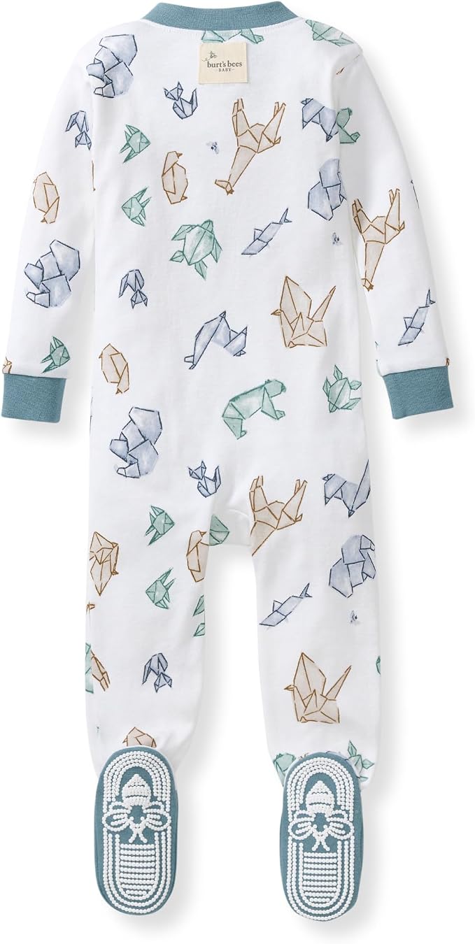 Burt's Bees Baby Boys Organic Cotton, Snug Fit Footed Sleeper Pajamas | - Image 2