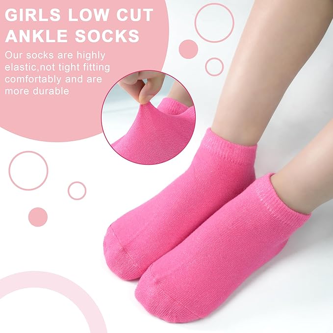 ZERULETS 20 Pairs Girls Socks, Toddler Kids Ankle Low Cut Socks Aged 1-13 - Image 5