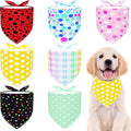 7 PCS Medium Polka Dot Dog Bandanas Hemming Seam Edge Dog Bandana by Bestwishforyou