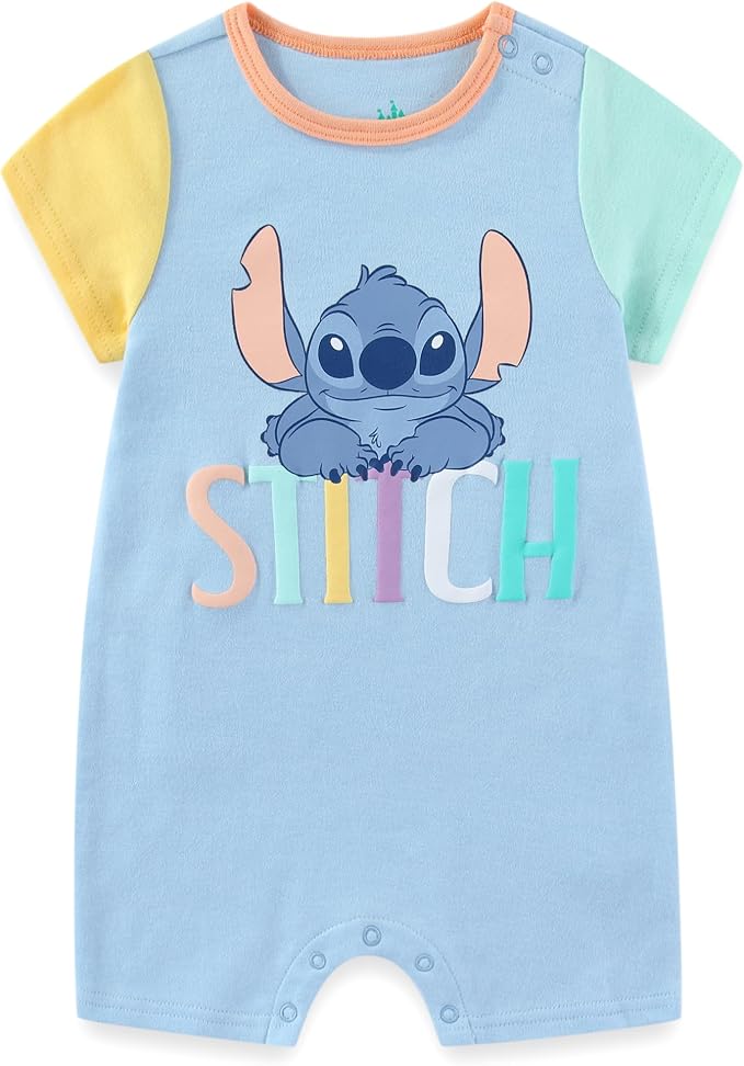 Disney Cars Pooh Mickey Stitch Baby Boys 2 Pack Romper - Image 2