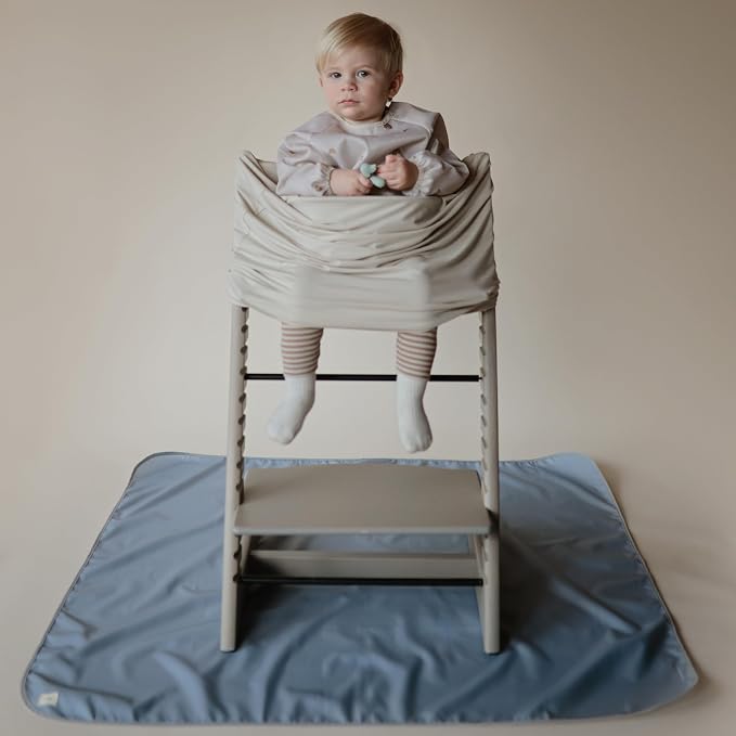mushie Long Sleeve Baby Bib | Water Resistant Adjustable Fit | Ages 6-24 Months - Image 7