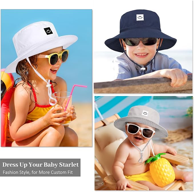 Baby Toddler Sun Hat, Kids Summer UPF 50+ Foldable Beach Bucket Hat - Image 7