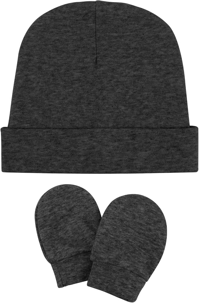 BQUBO Baby Hats and Mittens Infant Cotton Beanie Gloves No Scratch Set Newborn - Image 7