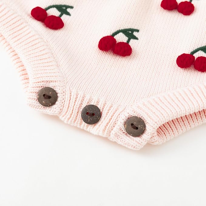 Simplee kids Baby Girl Romper, Sleeveless Pompoms Square Neck | Soft Breathable - Image 6