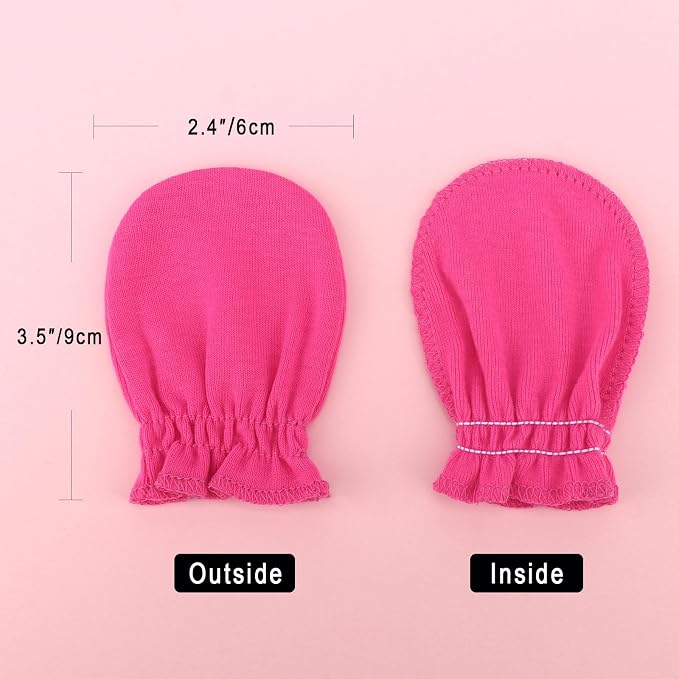 BQUBO 12 Pairs Baby Mittens Newborn Infant Mittens No Scratch Cotton Elastic - Image 5