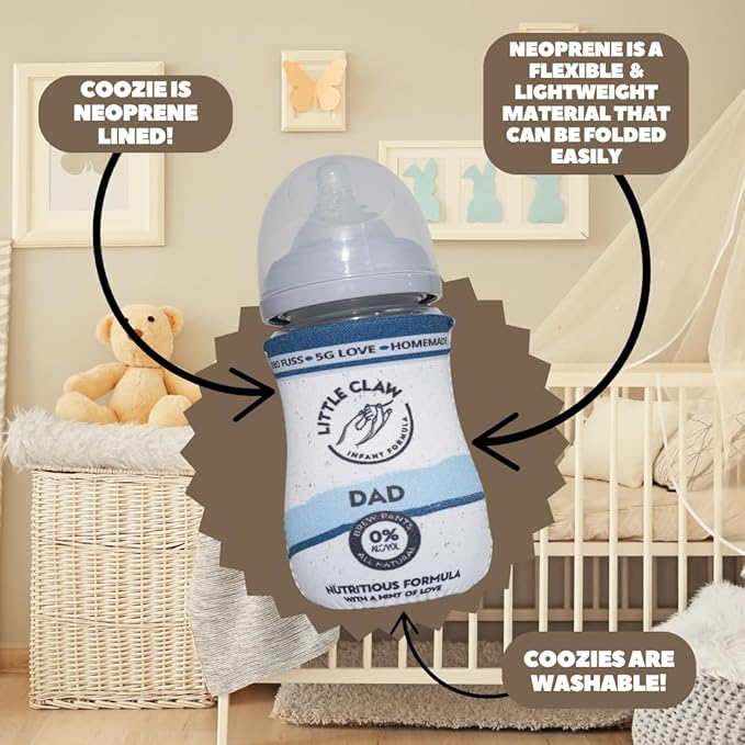 Hard Seltzer Themed Coozies for Baby Bottles - Funny Gift for New Parents & Baby Showers - (2 Premium Designed Neoprene Coozies + BPA/Lead/Phthalate Free Bottle Included) (Design 2)