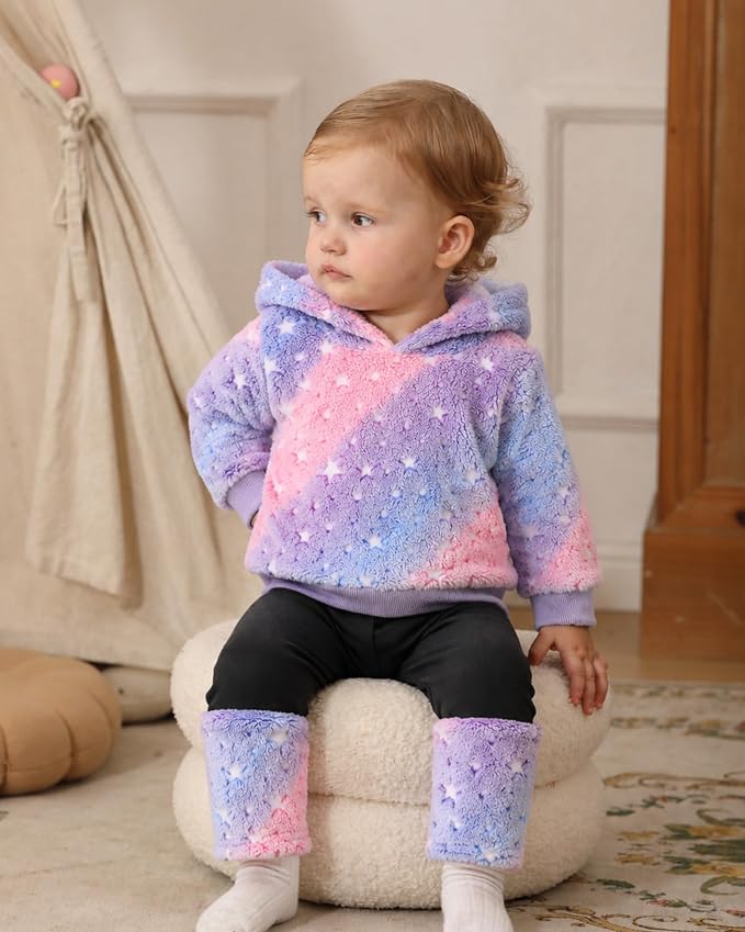 Jecson Toddler Girl Clothes Baby Girl Fleece Hoodie Outfits Thick Thermal - Image 3