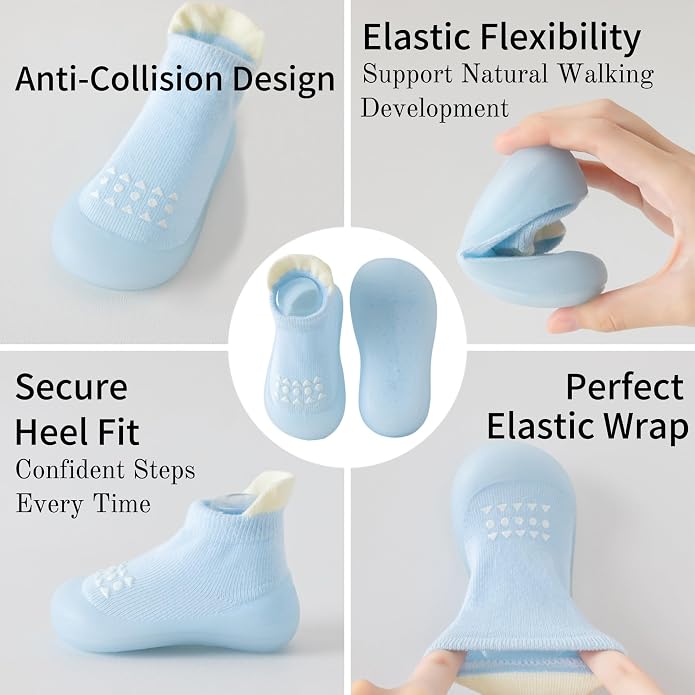 Baby Sock Shoes Toddler Walking Shoes Infant Slippers | Soft Rubber Sole - Image 5